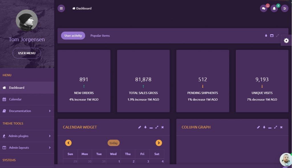 Monster Admin Bootstrap Template