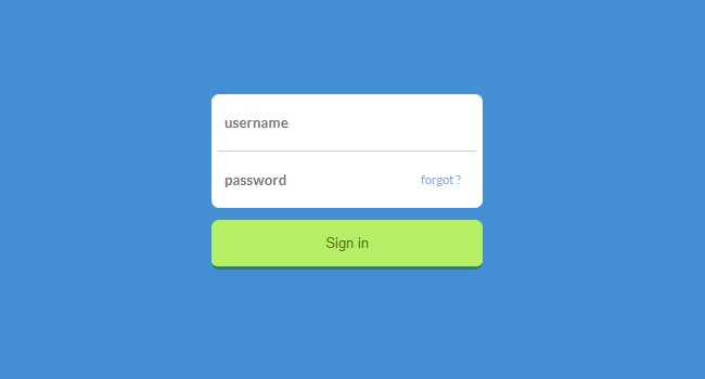 Simple Blue Login Form