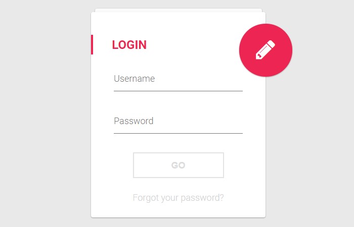 Pink Materialism Login Form