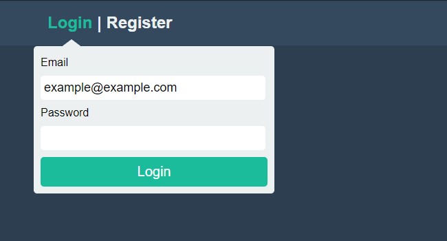 Flat UI Login Dropdown