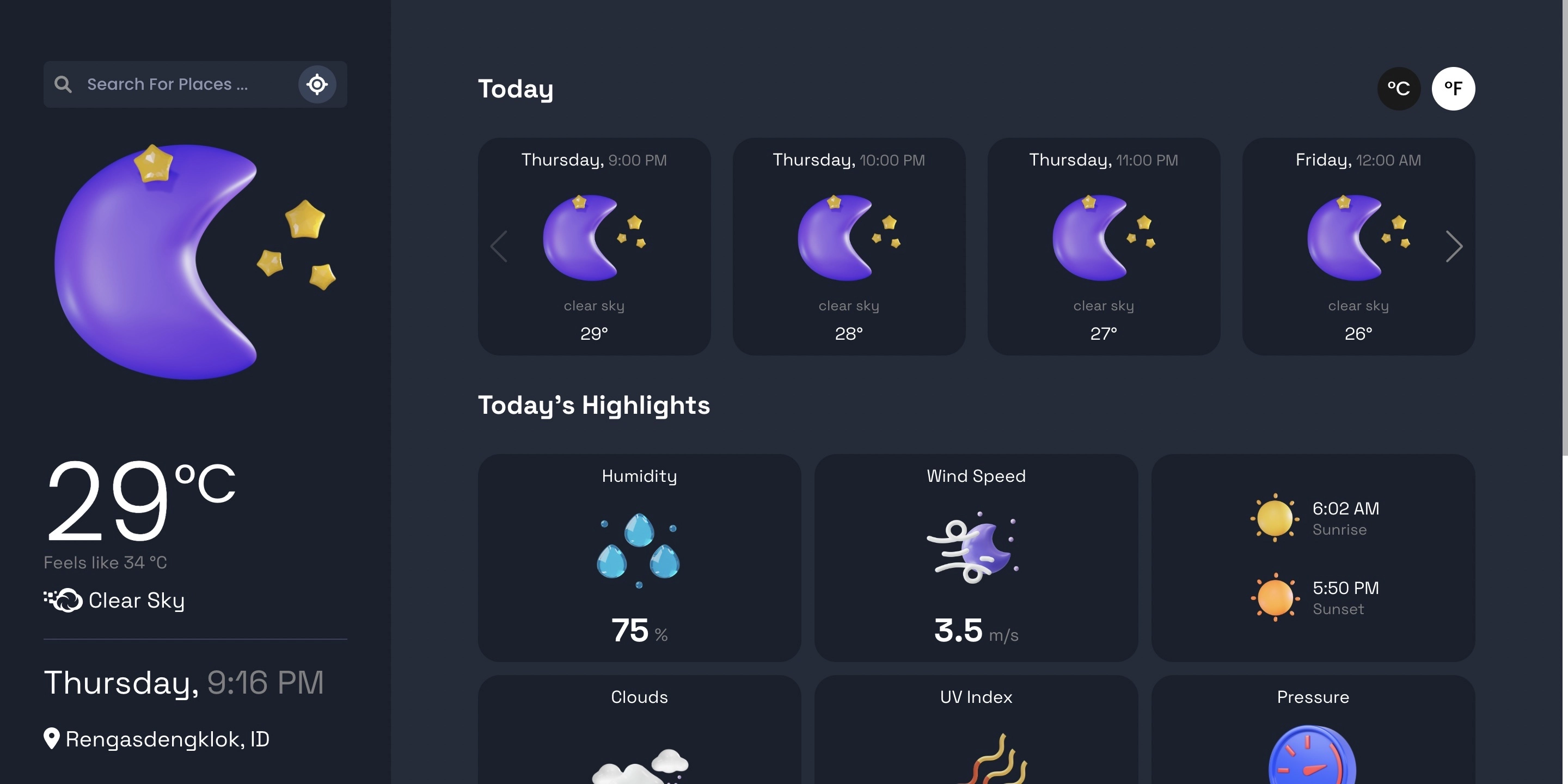 Click to enlarge image React Weather App