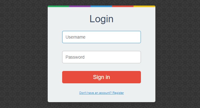 Rainbow Login Form