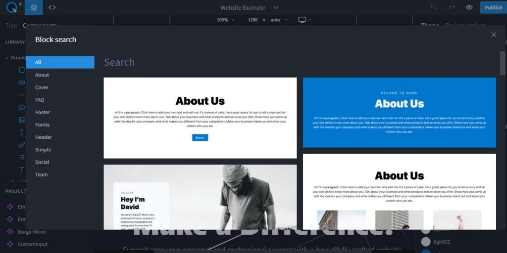Quarkly premade ui element
