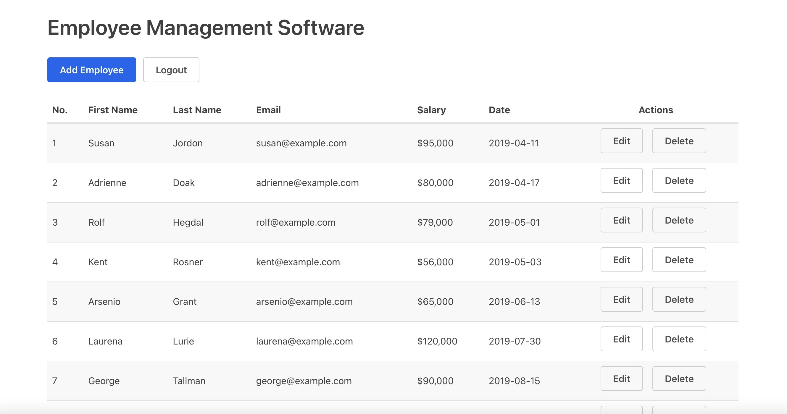 Click to enlarge image React Crud App