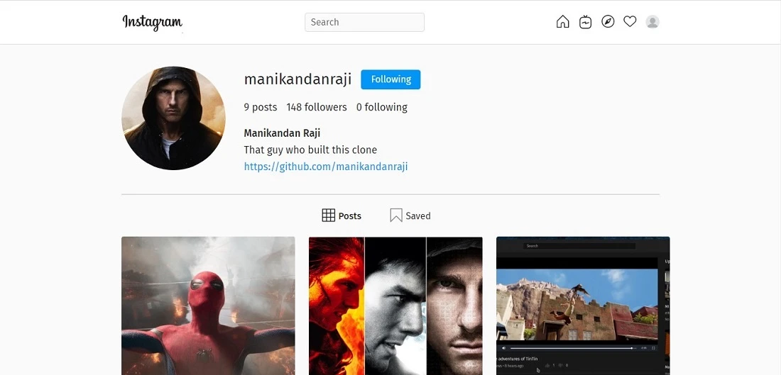 Click to enlarge image Instagram Clone