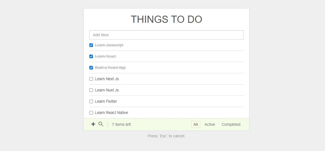 Click to enlarge image React Simple Todo App