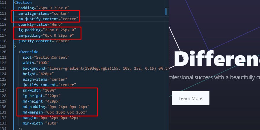 Quarkly responsive breakpoints