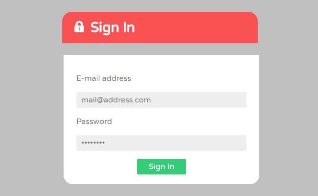 Rounded Flat Login Form