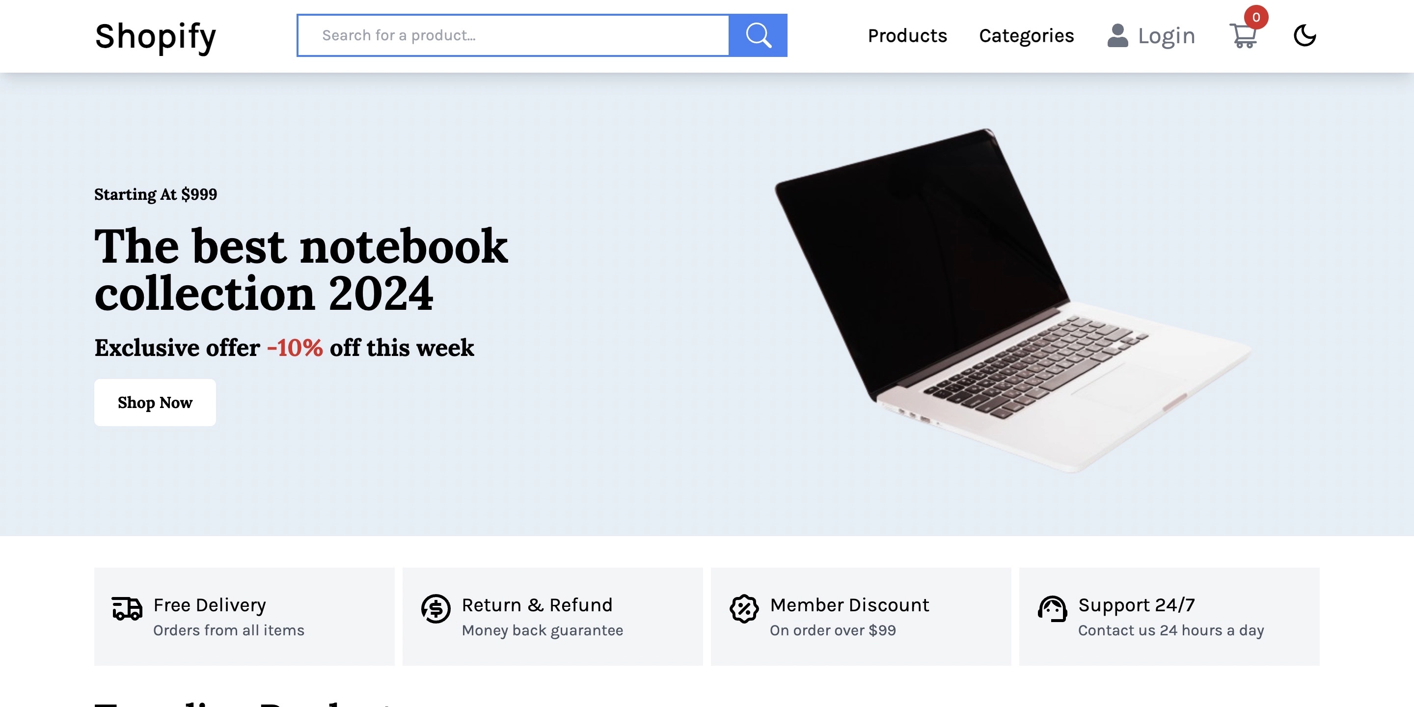 Click to enlarge image Simple React Ecommerce