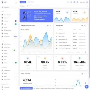 Vex Angular Dashboard Template