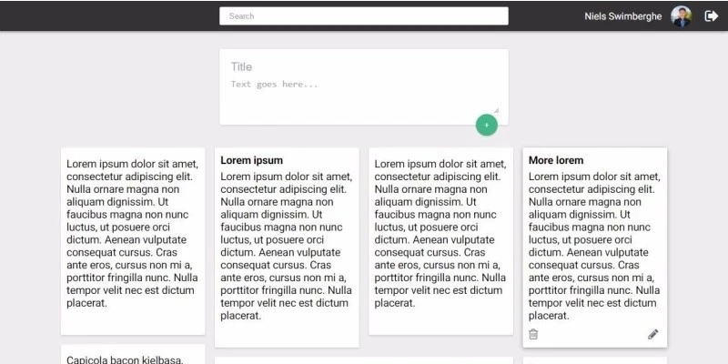 Click to enlarge image Google Keep Clone