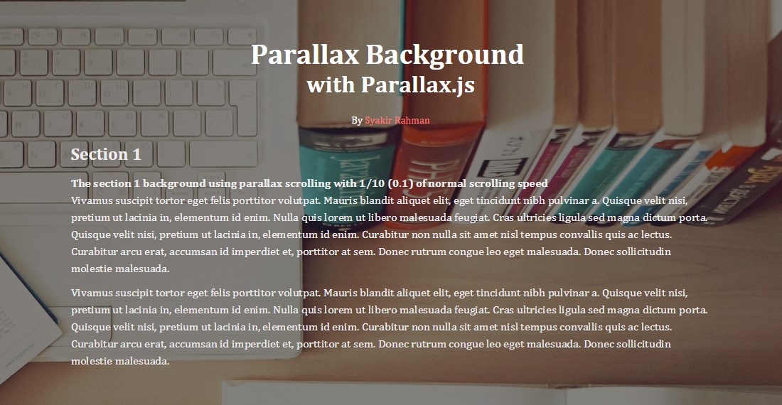 How to Create Parallax Scrolling Background Using Parallax.js